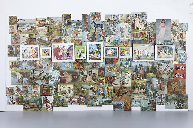 Look With Wonder At That Which Is Before You, 2011.
Installation with vintage paint by number panels, 96 x 192 inches.