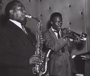 Miles Davis with Charlie Parker
circa 1940's
gelatin silver print