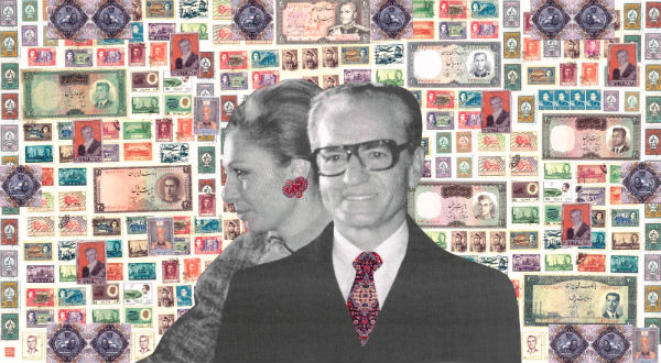 Afsoon
The Shah and His Queen 2009
Mixed media
Edition of 8 + 2 AP
19.5 in x 35.5 in / 89 x 49.5 cm