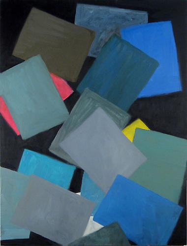 Paper at Night (two grey, two blue), 2008
Oil on linen
40 x 32 in.