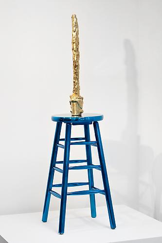 Looking for a Father Figure, Yet
2008-2010
23 karat gilded bronze, chrome coated bar stool
57 ½ x 16 x 16 x inches
