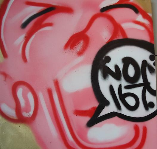 NOC167, Screaming Noc, 2010.
Spraypaint on canvas, 24 x 24 inches.
