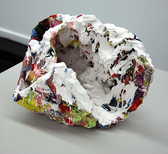 Can You Hear the Sea?, 2009 
Plaster and oil on LA Times 
16 x 14 x 11 inches (approximately)