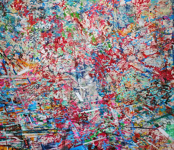STREAMLINE 2 (EMBEDDED GEAR) | ACRYLIC AND INK ON CANVAS | 158 X 109 CM | 2010