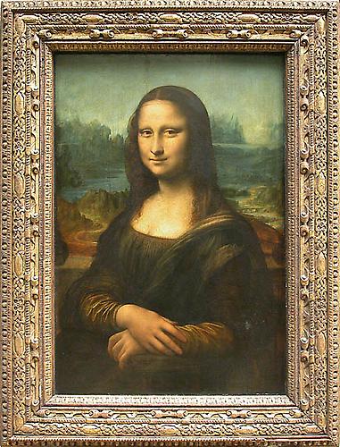 Leonardo di ser Pietro DA VINCI, Circa 1503-06.
Portrait of Lisa Gherardini, 30 1/3 x 20 4/5 inches.