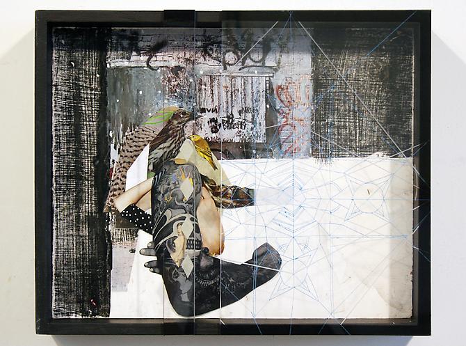  Diamond Dream Catcher , 2010
Vintage collage, acrylic on board with etched plexiglass in custom frame
13 x 15 inches