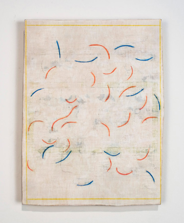 Serie "Dibujo", 2011, Color pencil, acrylic on shaped wood panel, 11 x 8.5 inches