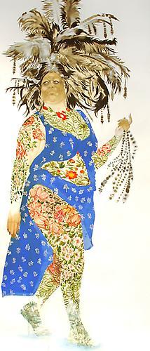Firelei Baez: Demetrea, from the Geographic Delay Series (2010-11)
Gouache And Ink On Paper
84h x 36w in (213.36h x 91.44w cm)