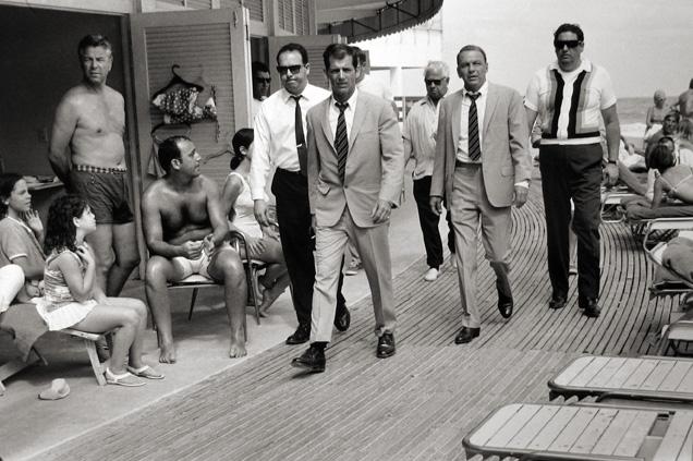 Frank Sinatra with His Stand-in and Bodyguards Arriving on Location, Miami Beach
1968
gelatin silver print