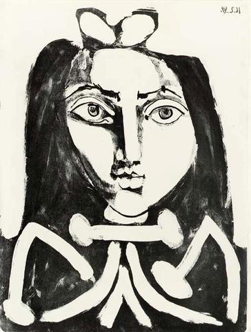  Portrait of a Young Girl (M. 151; not in B) , 
15 5/8 x 11 5/8 inches (39.5 x 29.4 cm), Lithograph on Arches paper, 1949