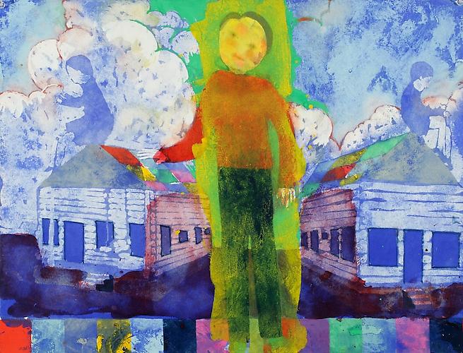 DeLoss McGraw
Rainbow Man (Provincial Series), 1999
Gouache on paper, 20 x 26 inches.