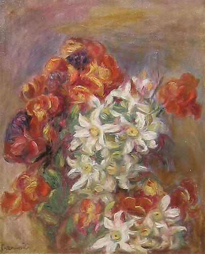 Pierre-Auguste Renoir, Fleurs, 1908.
Oil on canvas, 13 3/8 x 11 inches.