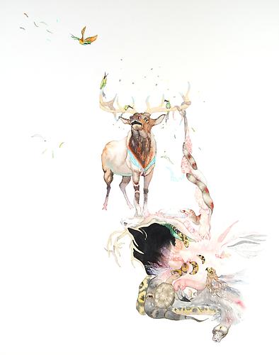 Laura Ball, Nest (2011)
Watercolor, Graphite On Paper
20h x 16w in (50.8h x 40.64w cm)