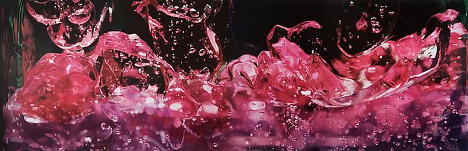 The Crimes of Paris (Pink Hair Gel), 2008.
Oil on canvas, 64 x 197 inches.