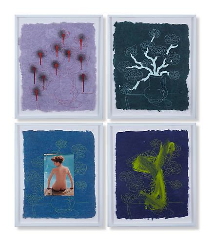 11 Reasons To Love You (Made 4 Me), 2011.
Silkscreen, mixed media on handmade paper, 27 x 23 inches.