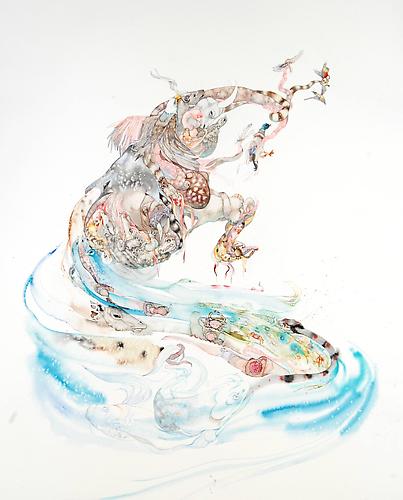 Laura Ball, Aphrodite (2011)
Watercolor On Paper
40h x 29w in (101.6h x 73.66w cm)