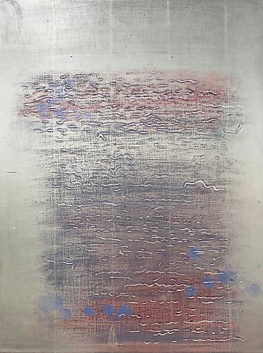 Nancy Lorenz, White Gold Water (2013)
White Gold, Mother Of Pearl, Clay, Pigment On Panel
20h x 15w in (50.8h x 38.1w cm)
