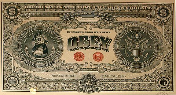 Shepard Fairy
Obey- Indiscriminate Capitalism, 2007
Multi-media print
39.5 x 58.25 inches