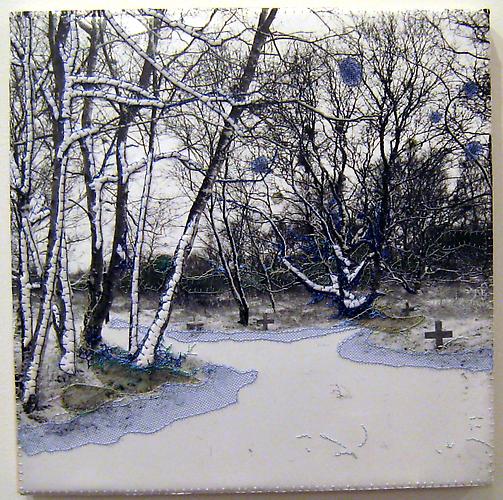Berend Strik 
Binge Mechanism   2006
Stitched photo on canvas
12.01 x 12.01 in