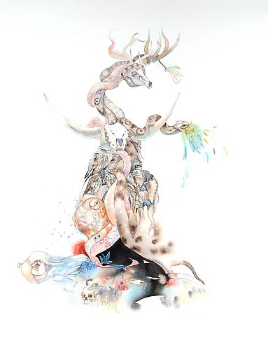 Laura Ball, Growth 2 (2011)
Watercolor, Graphite On Paper 
20h x 16w in (50.8h x 40.64w cm)