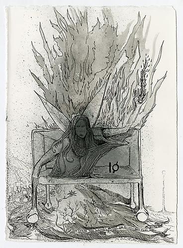Max Razdow
 Fire 7 , 2012
Pen and ink on paper
7 x 9 inches