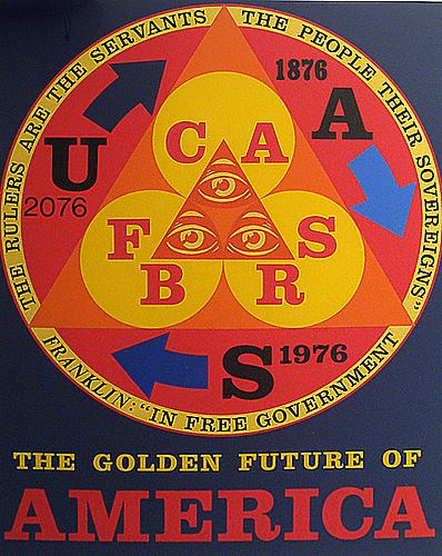 Robert Indiana
The Golden Future of America, 1976
Lithograph
Edition of 75; 33.5 x 27.5 inches