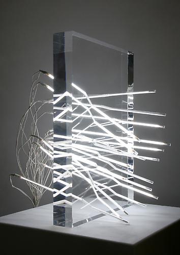 A Moment Defined By A Point And A Line (Amadou Diallo), 2010
(edition 2/3 + 1 AP)
arcylic and CCFLs (cold cathode fluorescent lamps)
16 ½ x 12 x 8 inches