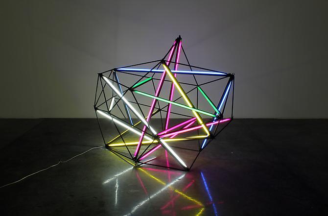 Cubic Zirconia, 2011
(unique)
fluorescent tube lights and wire
71 x 59 x 39 inches