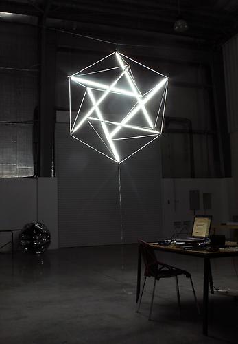Tensile Sphere, 2011
(unique)
fluorescent tube lights and wire
63 inches in diameter