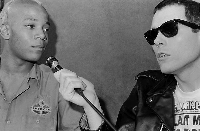 Jean-Michel Basquiat and Glenn O'Brien,  Jean's first visit to TV Party
1979
Silver Gelatin Print
16 x 20 in.
Ed. 25