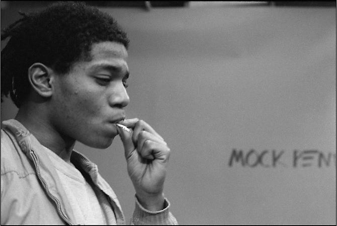 Jean-Michel Basquiat smoking pot on the set of TV Party
1979
Silver Gelatin Print
16 x 20 in. 
Ed. 25
