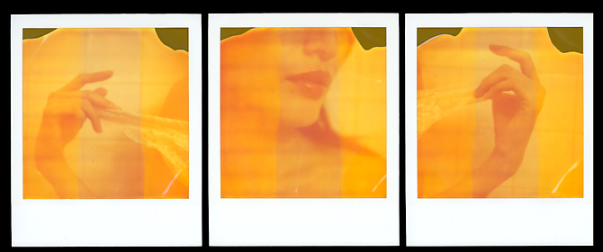 “To Thinly Veil” (Triptych)
Kevin Kay, 2011
Three unique Polaroids
4.25 x 3.5 inches  (each)