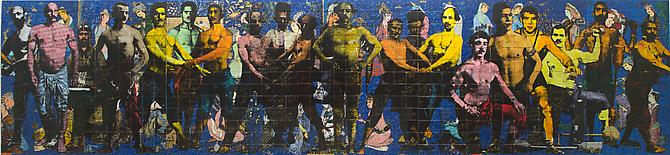 Haft Khan, 2010
728 pieces of ceramic tile
76.7 x 332.6 in /195 x 845 cm