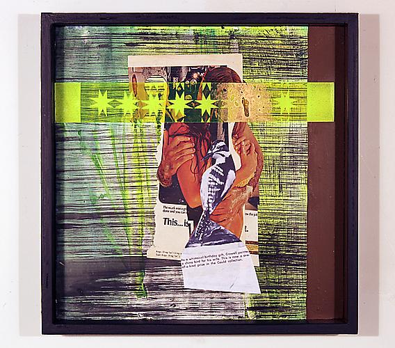  Love Matcher, Dream Catcher , 2011 
Vintage collage, plexiglass acrylic on board in custom frame
16 x 16 inches