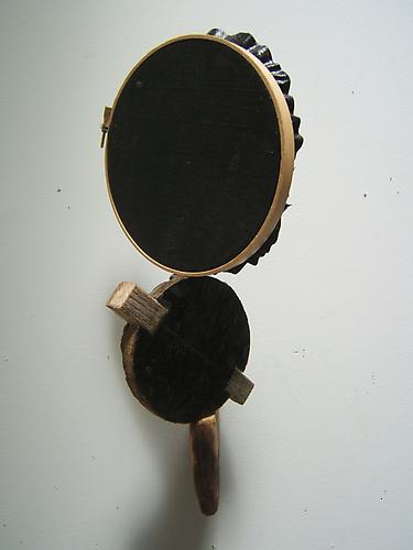 Paul Bowen, 2012
 Deck Hand , wood, fabric and asphaltum
15" x 7" x 7"