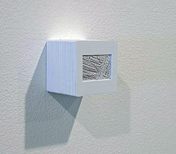 Marco Maggi, Blind Slides, 2009
Pencil on aluminum foil, slide mounts, 21 cubes (each 2 x 2 x 2 inches)