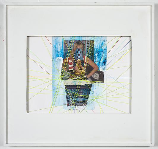  Mahjong , 2011 vintage collage, acrylic on paper in custom frame, 28 x 30 inches