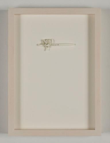Stefana McClure, Of five mussel eaters, employees of the 2nd Artillery Company in Nice, two are dead, Armand and Geais; the others are ill. (A novel in three lines by Félix Fénéon), 2009
Cut paper, 10 x 7 inches