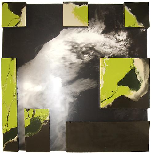 Mersion #4, 2006
Oil and photo on panel
4 x 4 feet