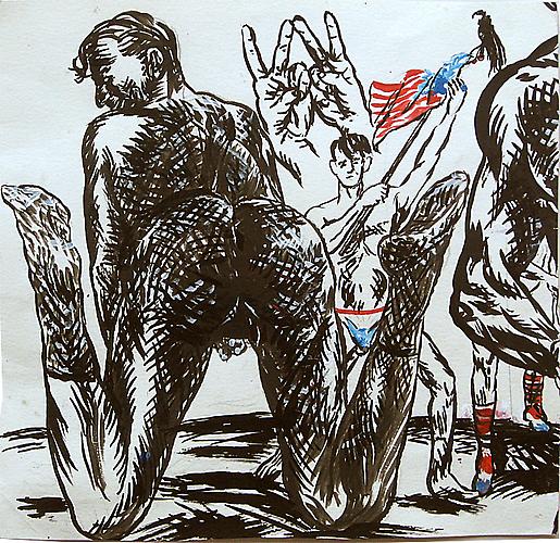 Raymond Pettibon
Untitled (W), 2008
Ink and paint on paper
15 x 15 3/8 inches
