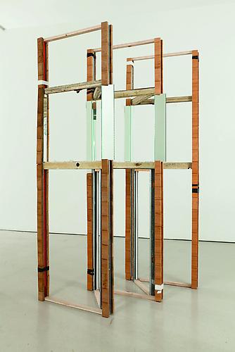Heather Rowe
Untitled (screen #1), 2006
metal studs, wood, tape and glass
82 x 42 x 28 inches