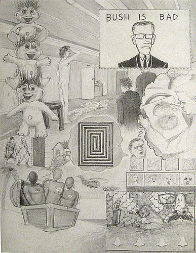 Jim Shaw
Bush is Bad, 1996
Pencil on Paper
14.5 x 11 inches