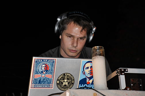 DJ DIABETIC (Shepard Fairey), photo courtesty of VWKLA