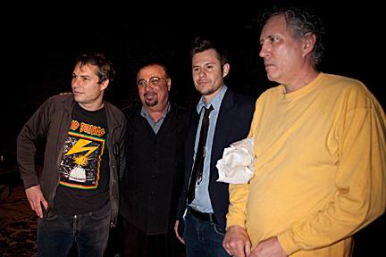 Shepard Fairey, Robert Berman, Jon Cournoyer, Raymond Pettibon (left to right)
photo courtesy of andrew stiles
