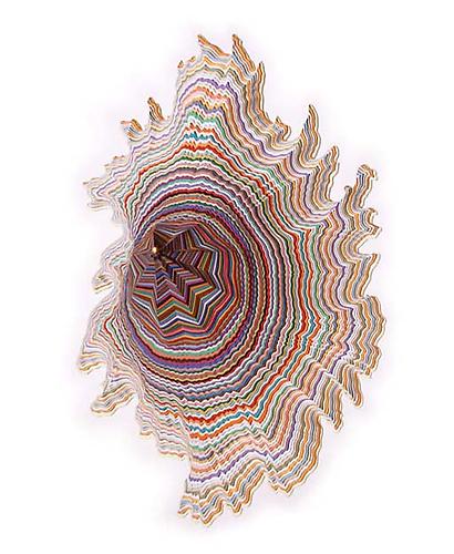 Sunken Sediment, 2010
Hand-cut paper & foam core, light
31 x 42 x 38 inches