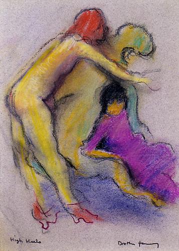  High Heels, 1986 
Pastel on paper, 10 x 7 in.
 Price upon request 