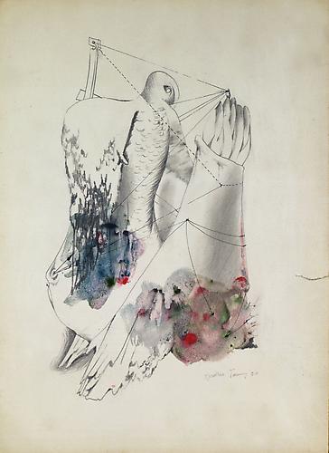 DOROTHEA TANNING
High Wires , 1950
Pencil, watercolor and ink, 15 x 11 in.