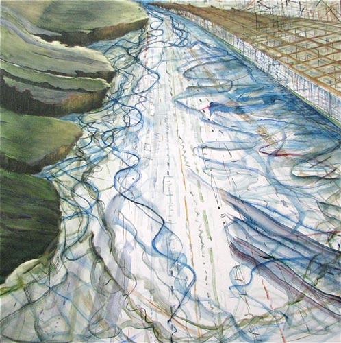 Judith Belzer, Through Lines #31 (2011)
Oil On Canvas
56h x 56w in (142.24h x 142.24w cm)