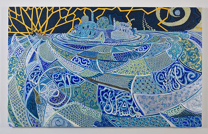 Negar Ahkami
Hyperbolic, 2011
Acrylic and glitter on gessoed panel
70 x 48 x 3 in / 178 x 122 x 8 cm