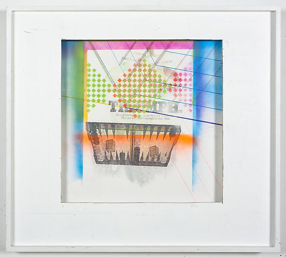  Triumph , 2011, transfers, airbrush on paper in custom frame, 24 x 27 inches